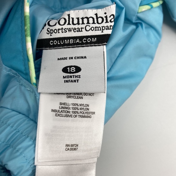 Columbia 18mo Girl’s Blue Reversible Winter Coat with Hood - Picture 3 of 12